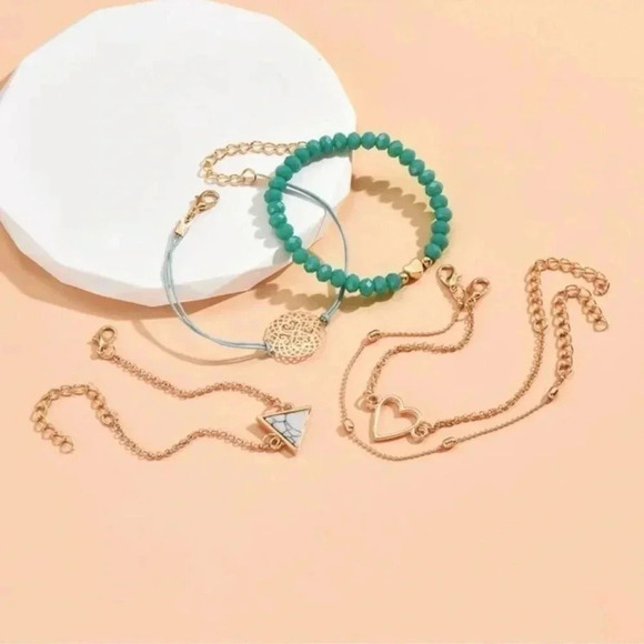 5 piece Beaded Bohemian Bracelet Set - Picture 2 of 4